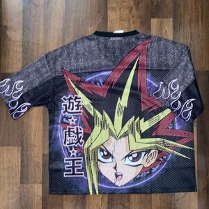 Young LA Yu-Gi-Oh! Graphic Mesh Jersey Anime‎ Manga Yami Yugi Black Large NWT DS